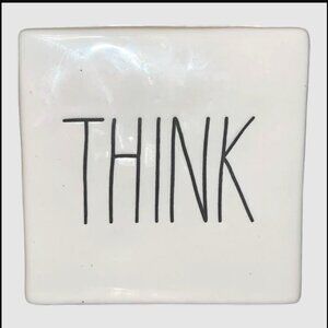 Rae Dunn Evolve Think Paperweight Décor Sign Desk Ceramic Desk Gift Sign